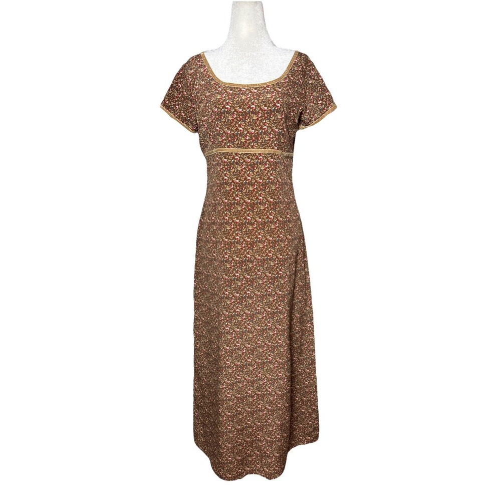 Vintage Express Brown Floral Maxi Dress  Size 5/6